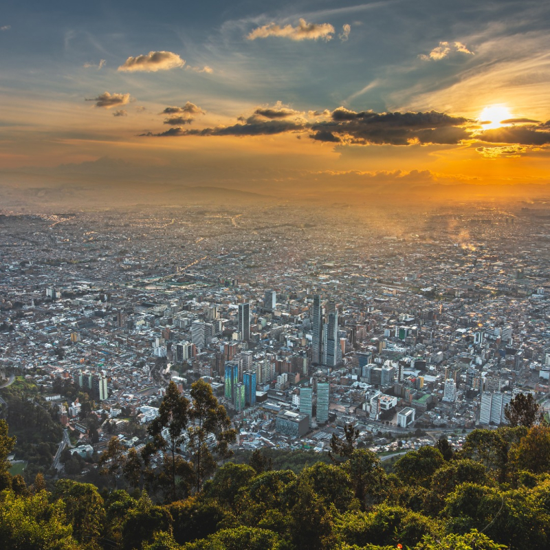 Panorámica de Bogotá con vista desde los cerros orientales