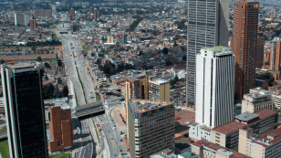 Imagen de edificios sobre el centro de Bogotá